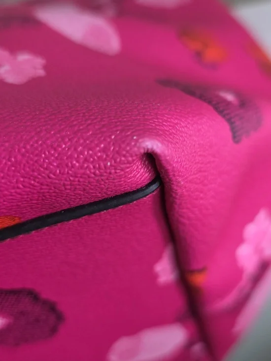 COACH F35161 PINK FLORAL/Silvertone Street Zip Tote Project Bag FAIR - Picture 12 of 17